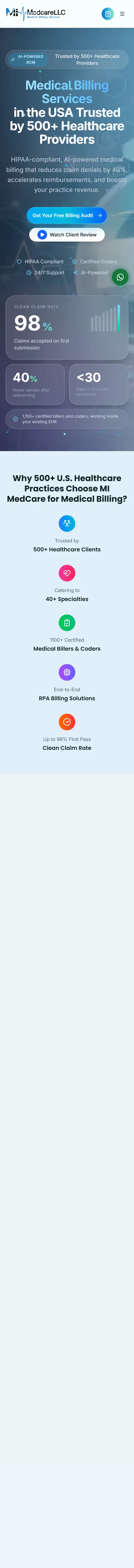 MI MedCare home page on a phone